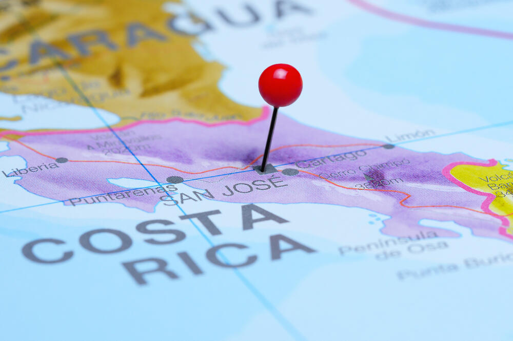 Kostarika, mapa, Foto: Shutterstock