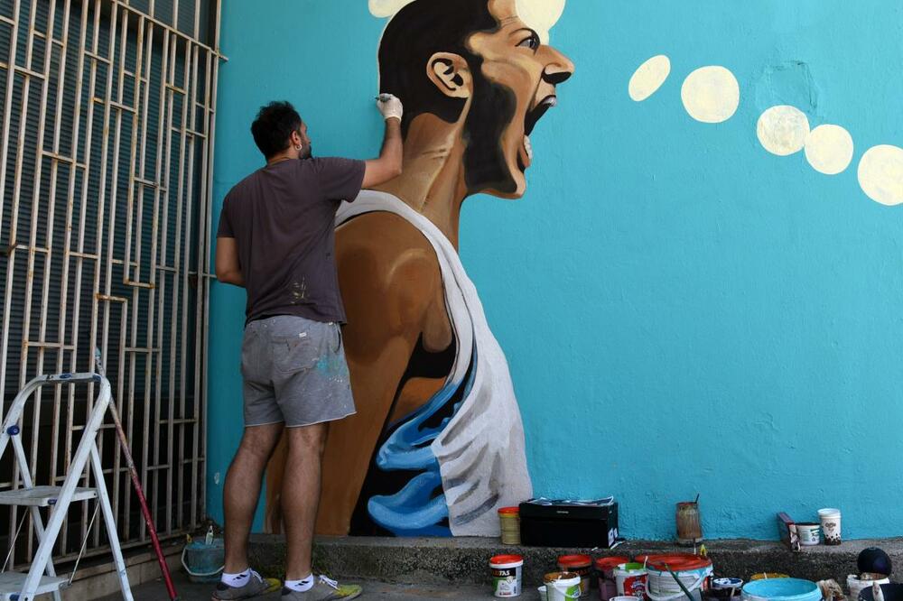 Nikola Ivanović, mural, Foto: Boris Pejović