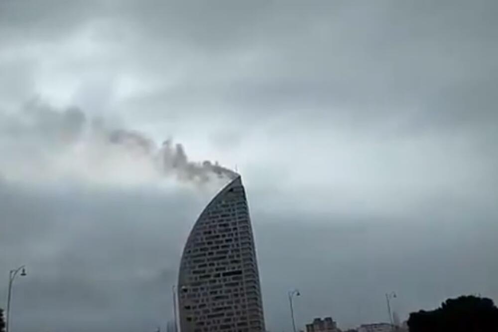 Tramp kula, Baku, požar, Foto: Screenshot (YouTube)