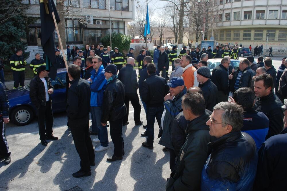 Nikšić protest radnika, Foto: Ivan Petrušić