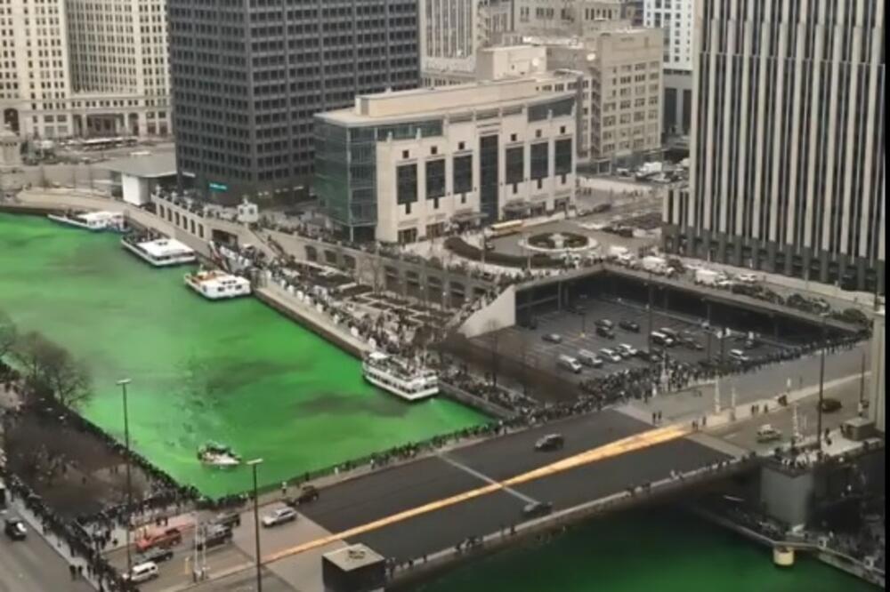 Čikago, zelena rijeka, Foto: Screenshot (Facebook)