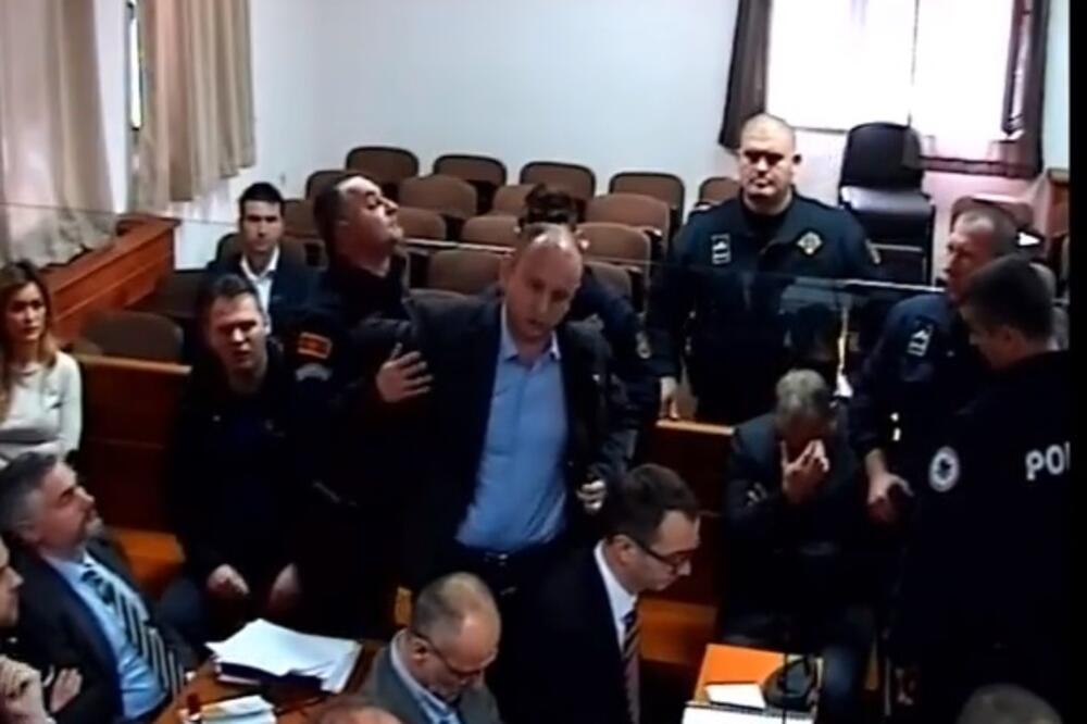 Milan Knežević, incident suđenje, Foto: Printscreen