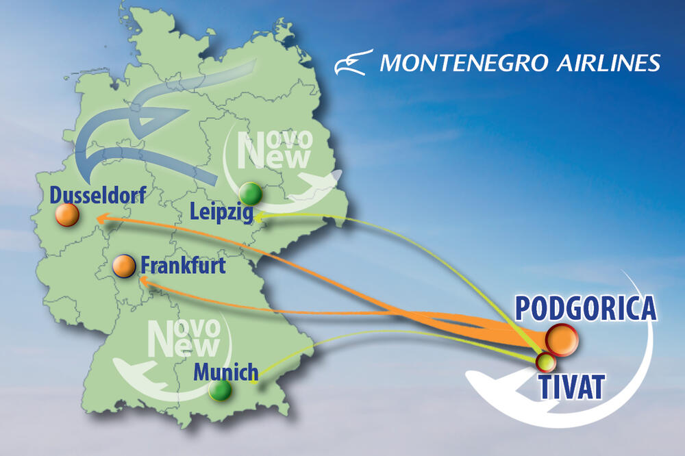 ma letovi njemačka, Foto: Montenegro Airlines
