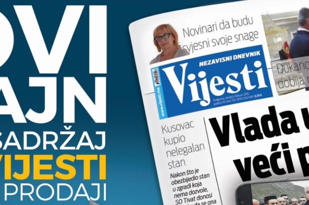 Vijesti, novi dizajn, Foto: Vijesti