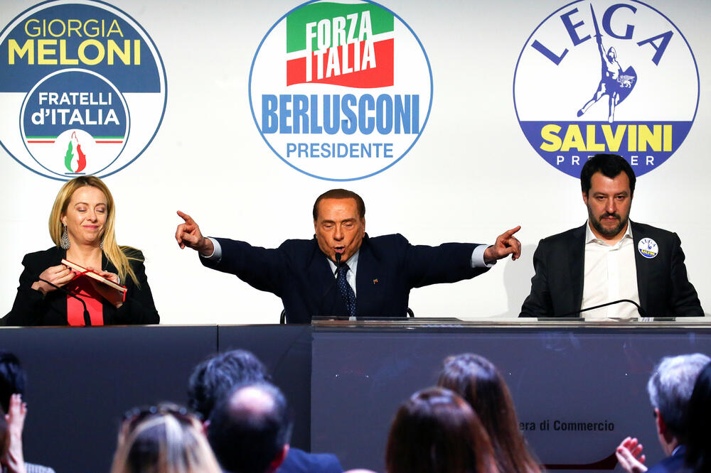 Đorđa Maloni, Silvio Berluskoni, Mateo Salvini, Foto: Reuters