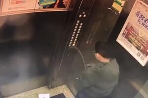 VIDEO: Urinirao na dugmad lifta, pa ostao zarobljen