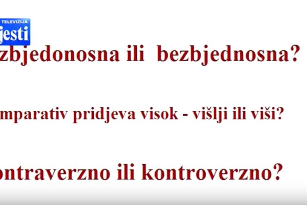 Jezičke nedoumice, Foto: Screenshot (TV Vijesti)