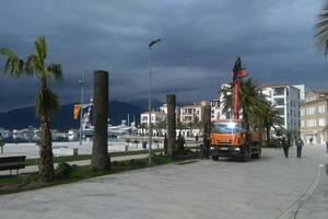 Tivat: Komunalno preduzeće uklonilo „novogodišnje palme“ sa Pina