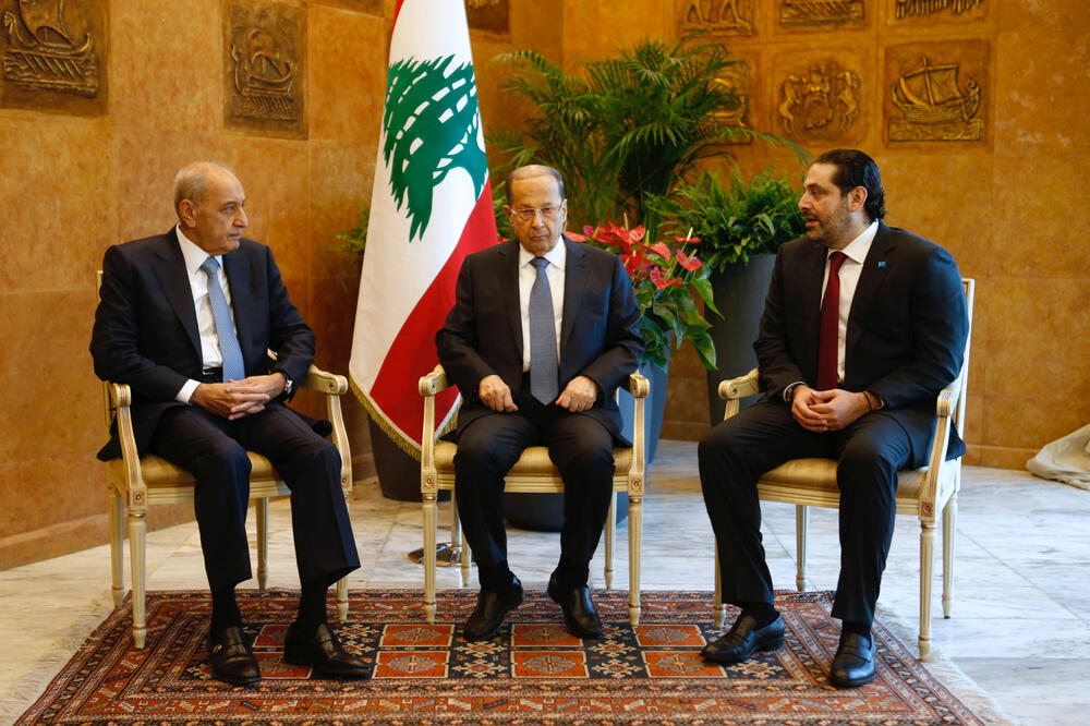 Nabih Beri, Mišel Aun, Saad Hariri, Foto: Reuters