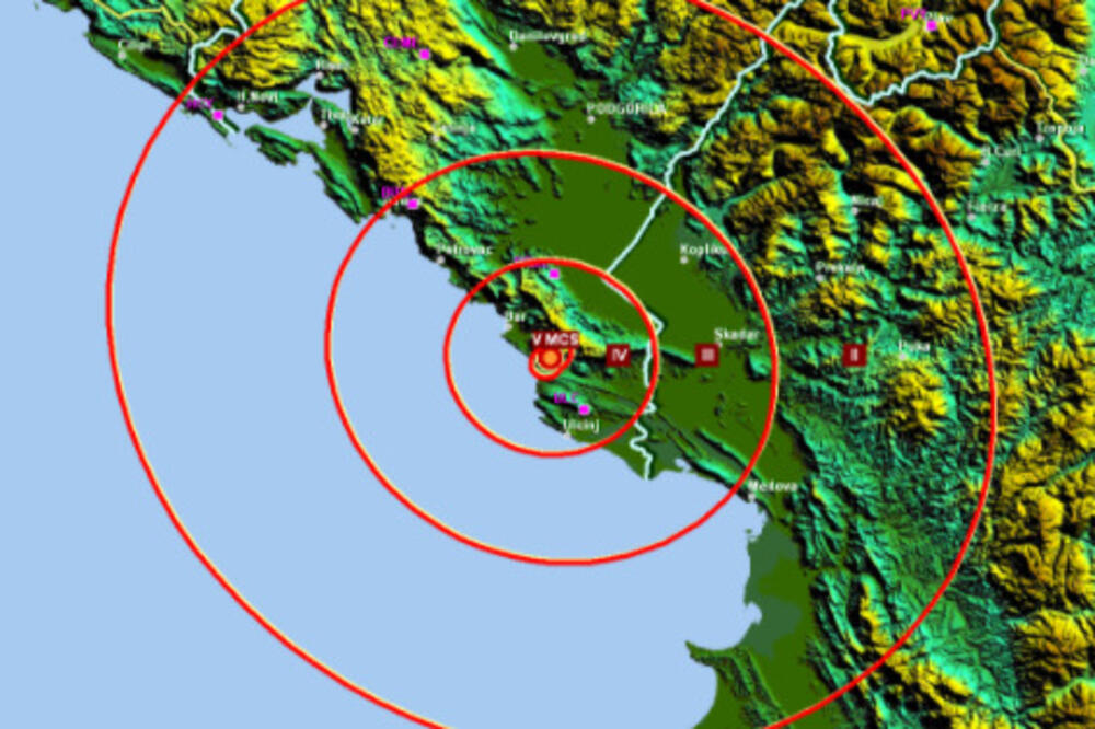 Zemljotres Utjeha, Foto: Printscreen (http://www.seismo.co.me)