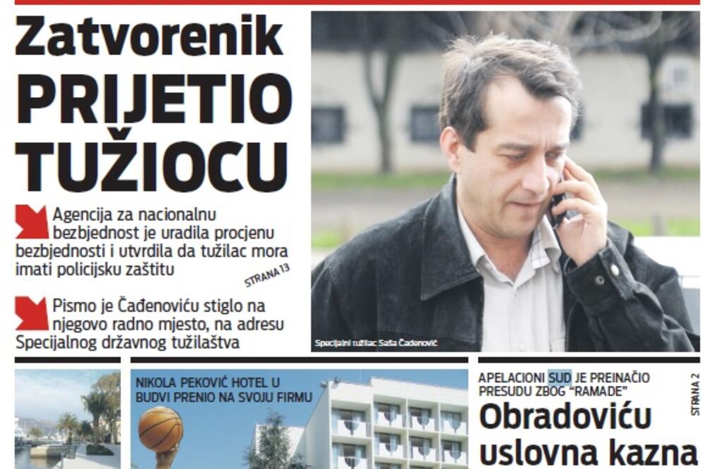 Naslovna 16. januar, Foto: Vijesti