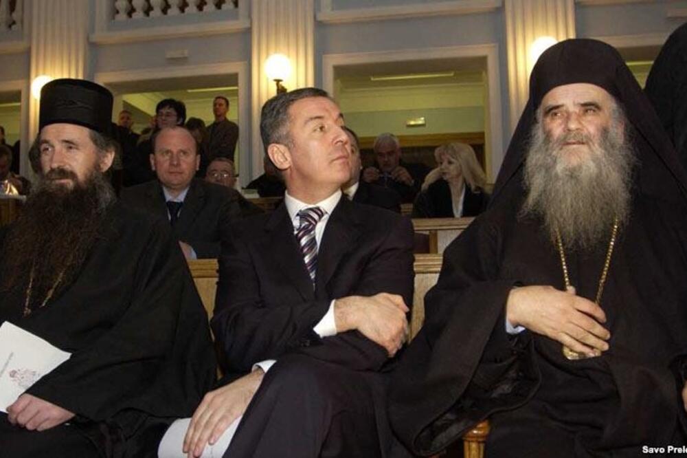 Amfilohije, Milo Đukanović, Foto: Savo Prelević