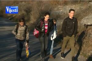 These students walk 18 kilometers to the school in Tuzi every day and...