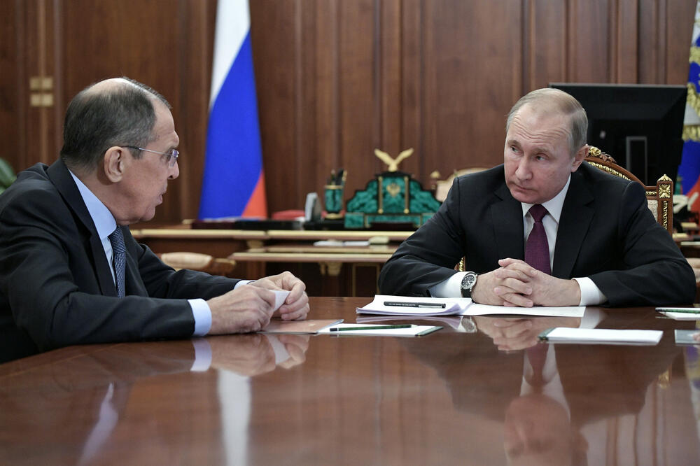 Lavrov i Putin na današnjem sastanku, Foto: Reuters