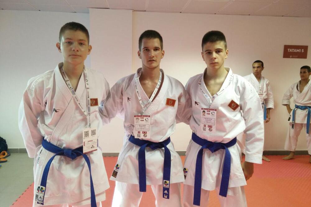 Kata tim, Arijan Kočan, Vladimir Mijač, Kenan Nikočević, Foto: Karate savez Crne Gore