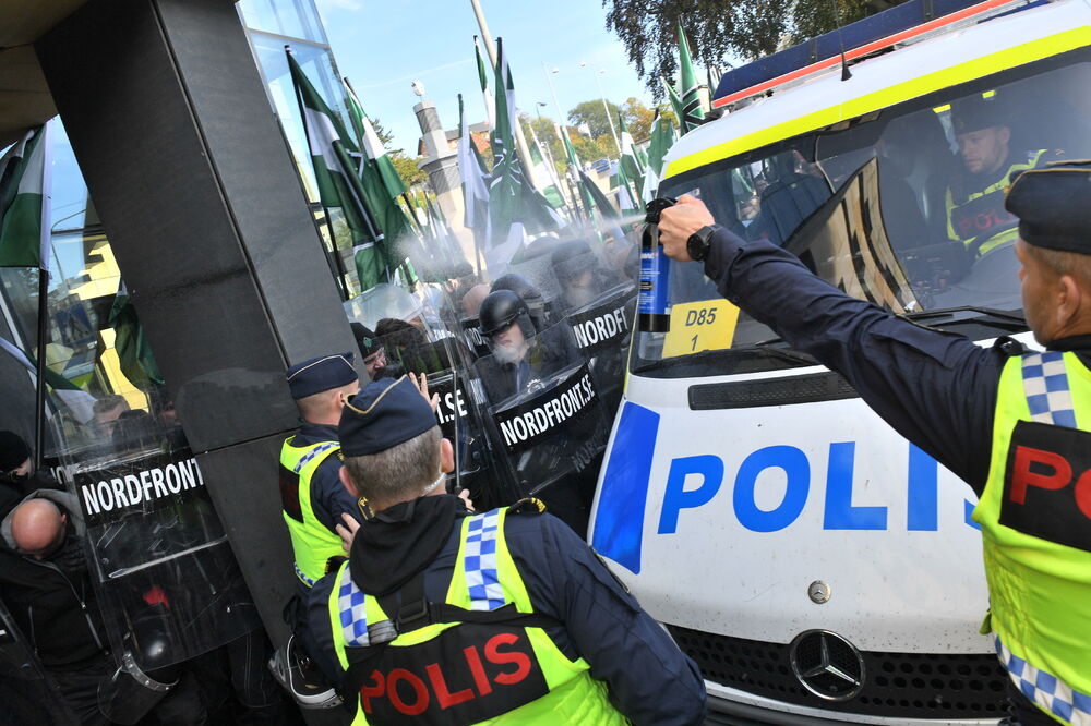 protest neonacista, Švedska, Foto: Beta-AP