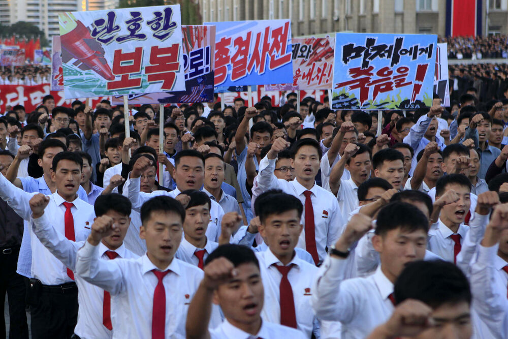 Pjongjang, Sjeverna Koreja, protest protiv Amerike