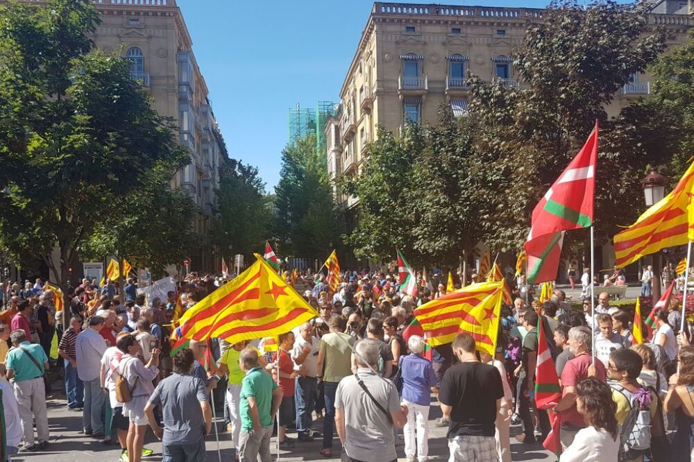 Baskija, protest, Foto: Twitter.com/CatalansForYes