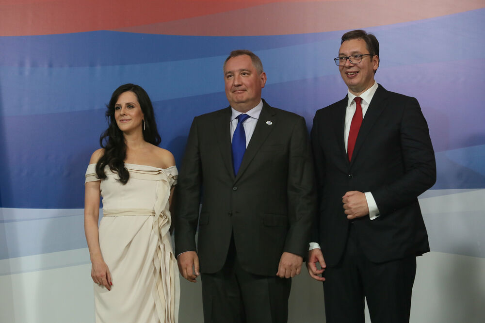 Tamara Vučić, Dmitri Rogozin, Aleksandar Vučić, Foto: Reuters