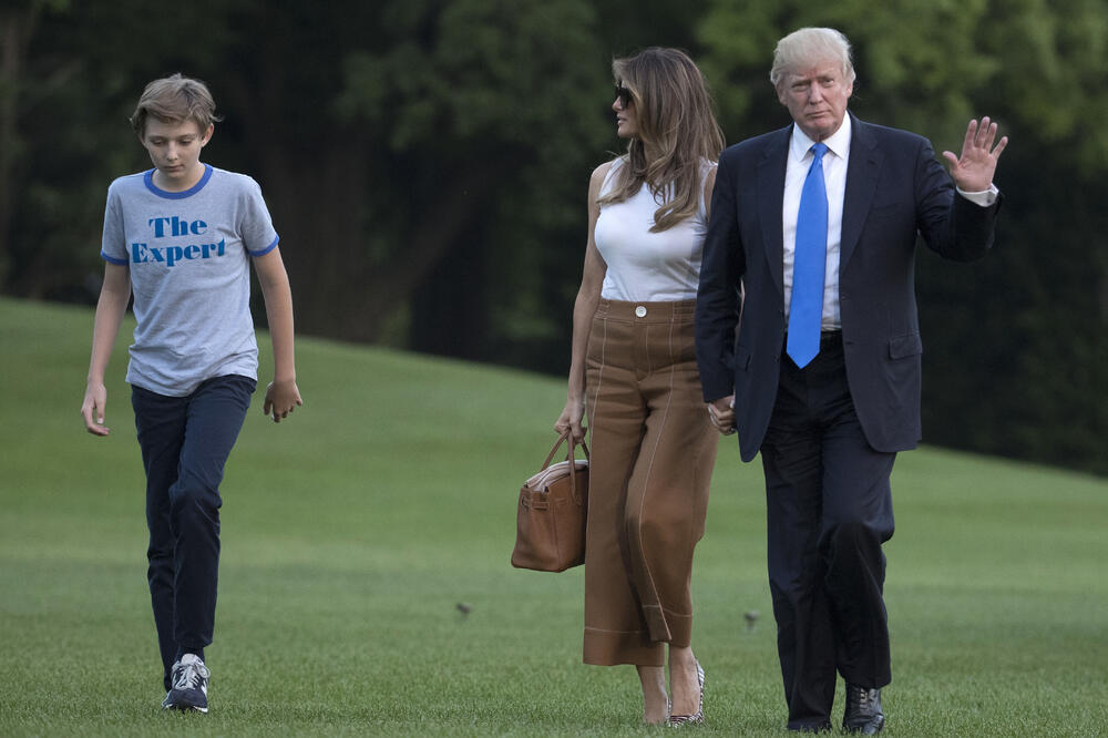 Baron Tramp, Melanija Tramp, Donald Tramp, Foto: Beta/AP