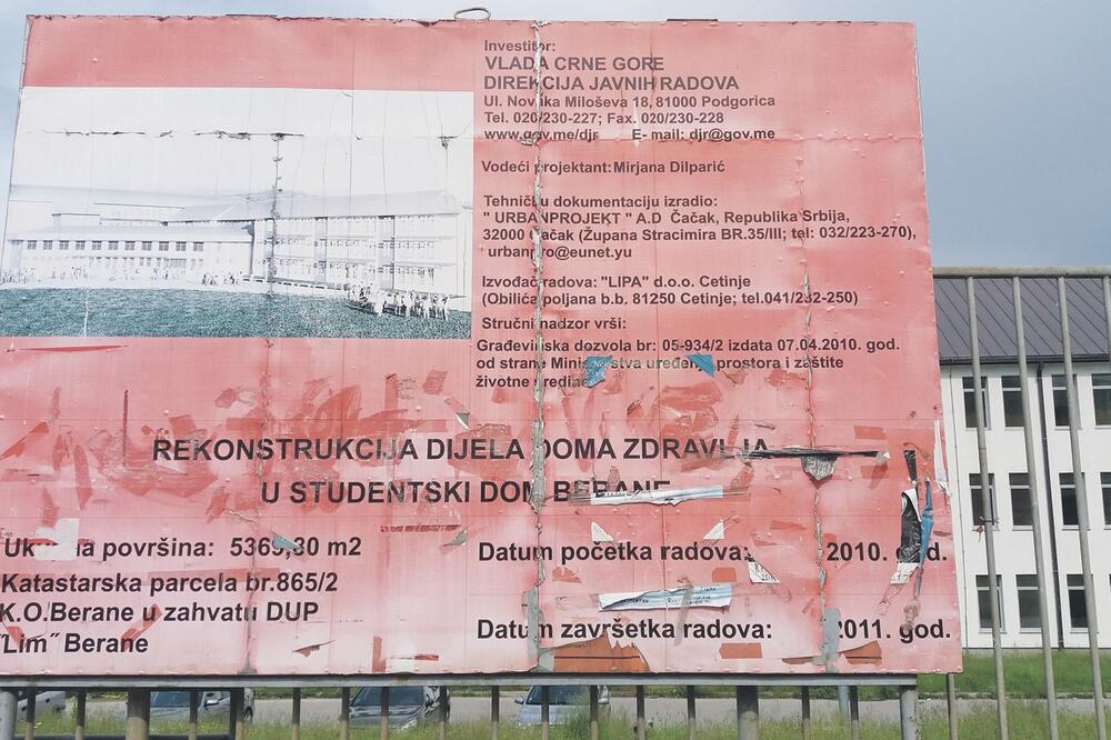 rekonstrukcija Studentski dom Berane, Foto: Tufik Softić