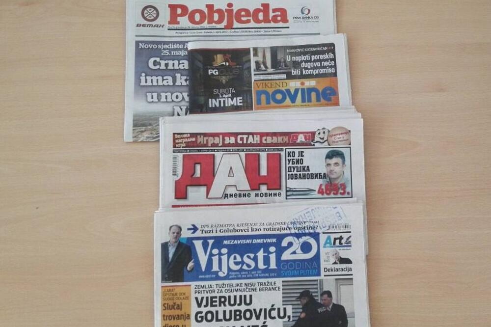 štampani mediji, Foto: Vijesti online