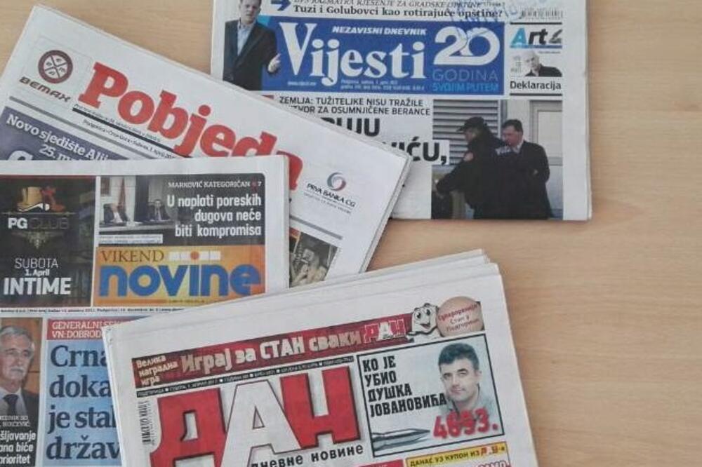 štampani mediji, Foto: Vijesti online
