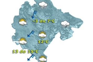 U srijedu oblačno i vjetrovito, moguća slaba kiša