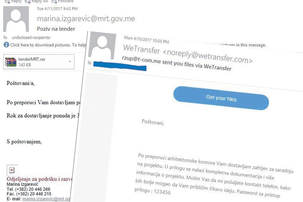 mejlovi Vlade i Aca, Foto: Printscreen