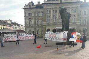 Na kontraprotest u Novom Sadu došlo osmoro ljudi
