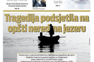 Naslovna strana "Vijesti" za šesti februar