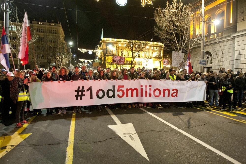 Sa protesta u Beogradu, Foto: EMIL VAS/Beta-AP