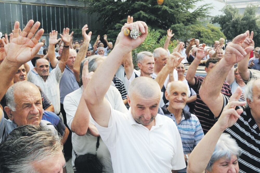 Radoje Dakić protest radnika, Foto: Luka Zeković