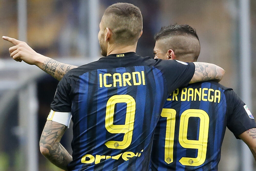 Mauro Ikardi i Ever Banega Inter, Foto: Beta/AP