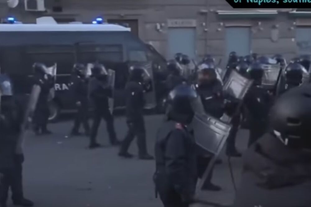 Napulj, protest, Foto: Screenshot (YouTube)