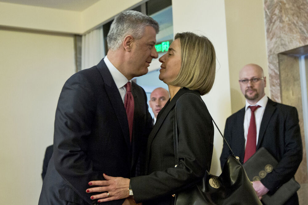 Hašim Tači, Federika Mogerini, Foto: Beta-AP