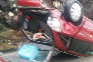 Vozilo se prevrnulo na putu Podgorica - Nikšić, vozač nepovrijeđen