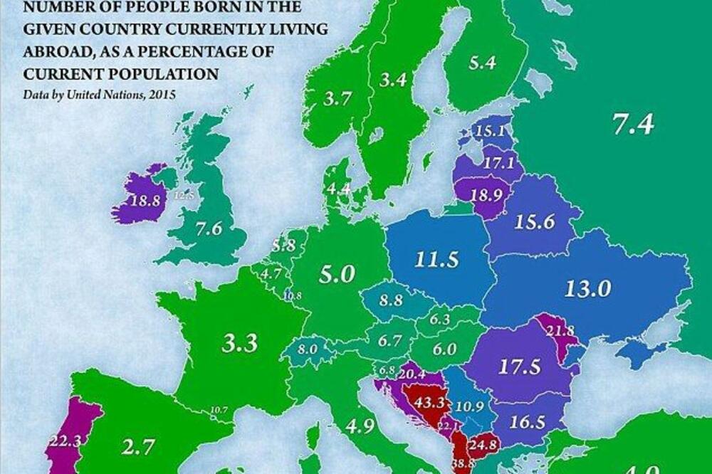 mapa, iseljenje, Foto: Facebook