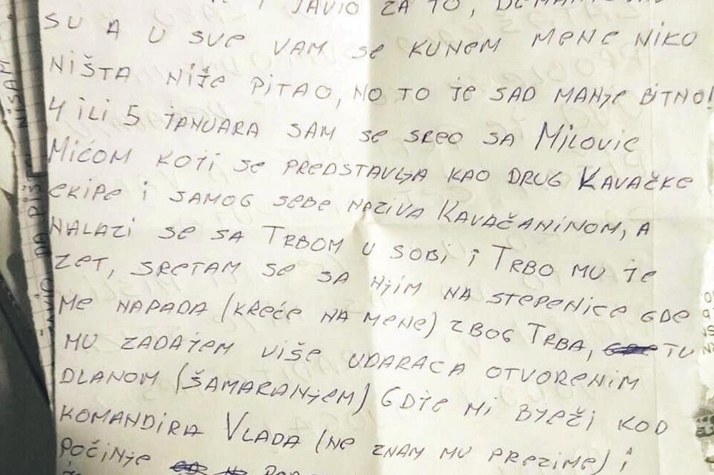 pismo Petar Damjanović, Foto: Vijesti online