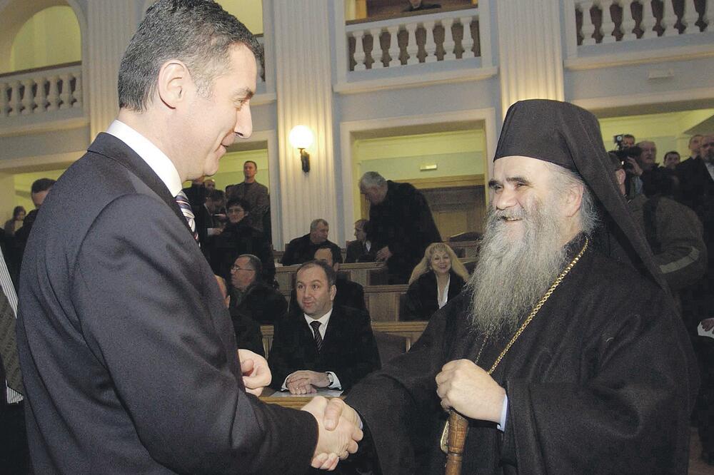 Milo Đukanović, Amfilohije, Foto: Savo Prelević