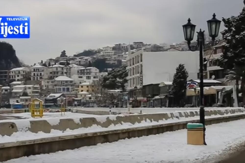 Ulcinj snijeg, Foto: Screenshot (TV Vijesti)