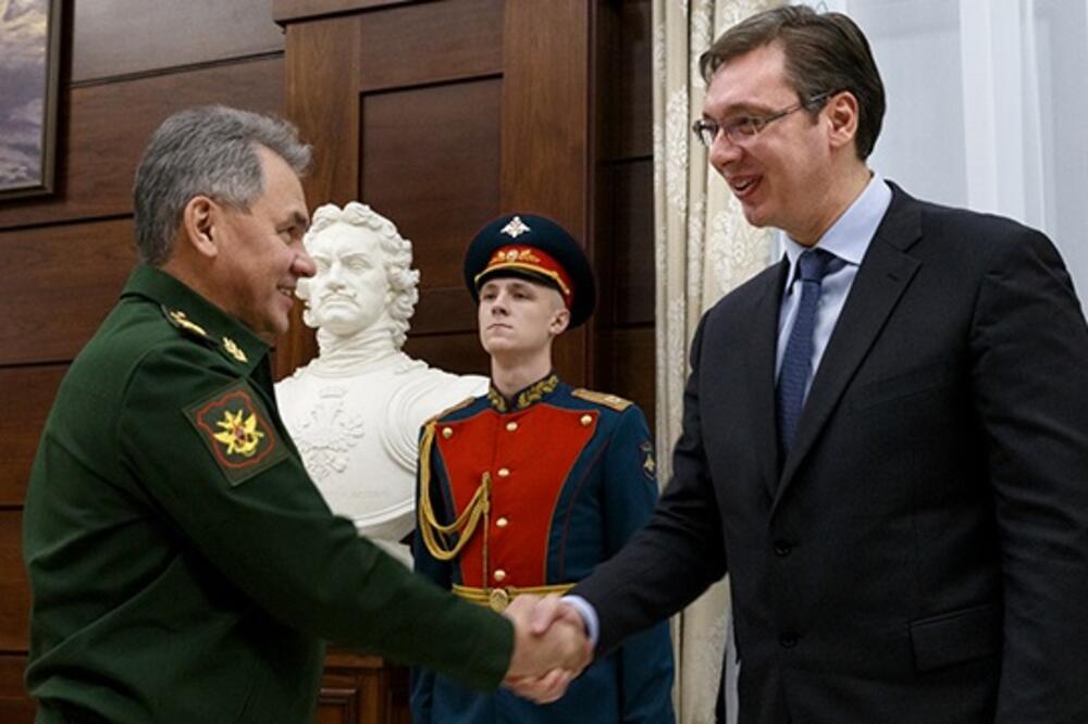 Sergej Šojgu, Aleksandar Vučić, Foto: Ministarstvo odbrane Rusije