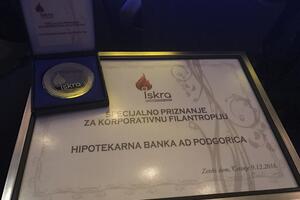 Hipotekarna banka AD Podgorica dobitnica je specijalnog priznanja...