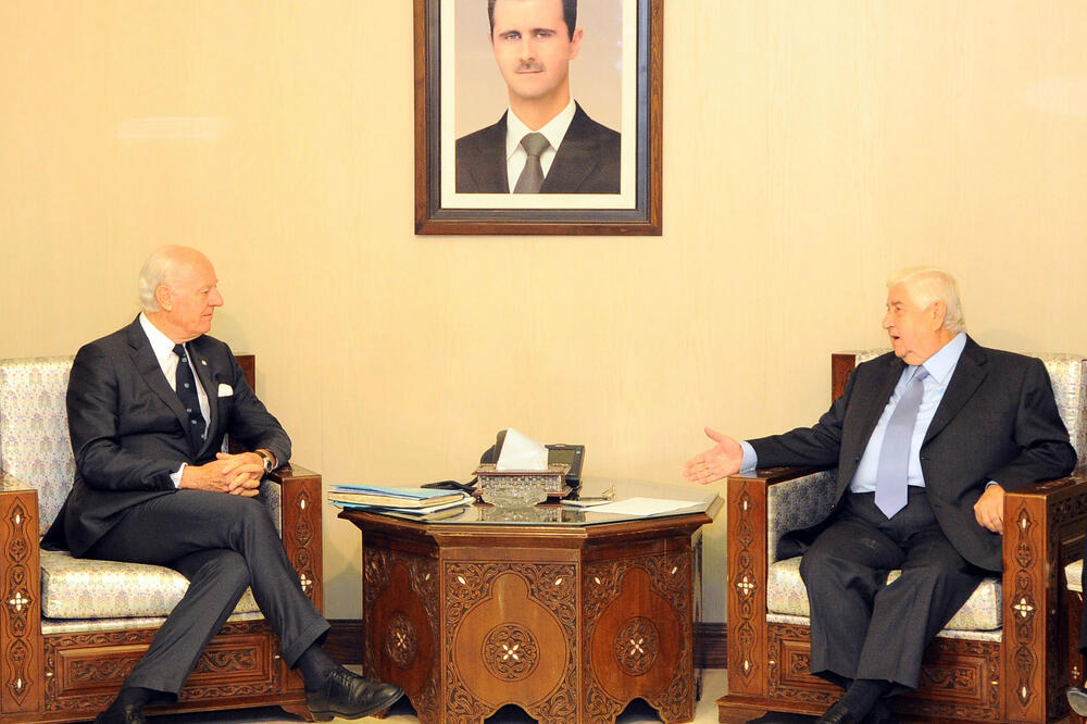 Stafan de Mistura, Valid al Mualem, Foto: Reuters