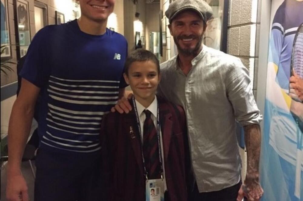 Miloš Raonić i Dejvid Bekam, Foto: Instagram