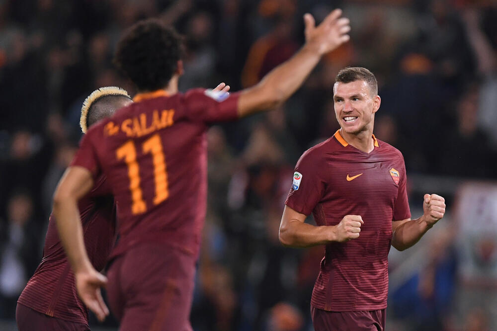 Salah i Džeko, Foto: Reuters