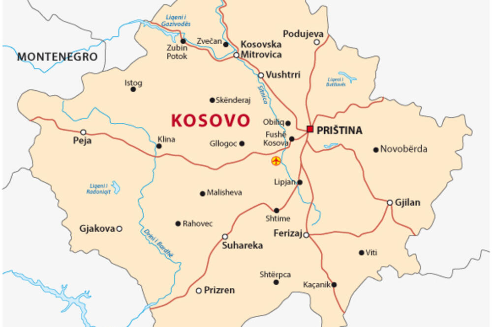 Kosovo mapa, Foto: Shutterstock.com