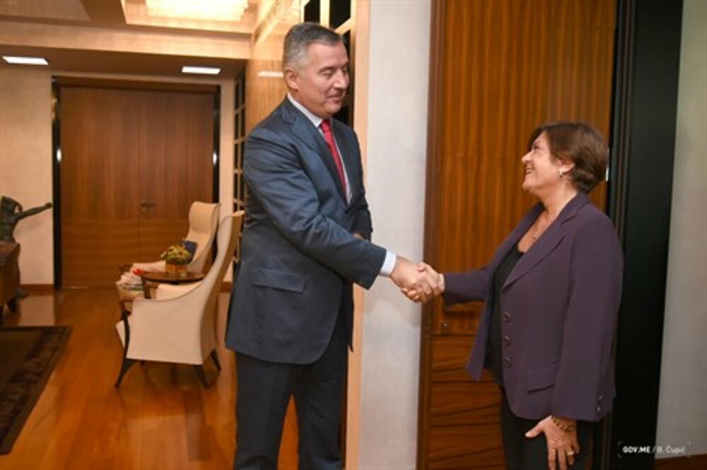 Milo Đukanović  Kristin Tudik, Foto: Gov.me