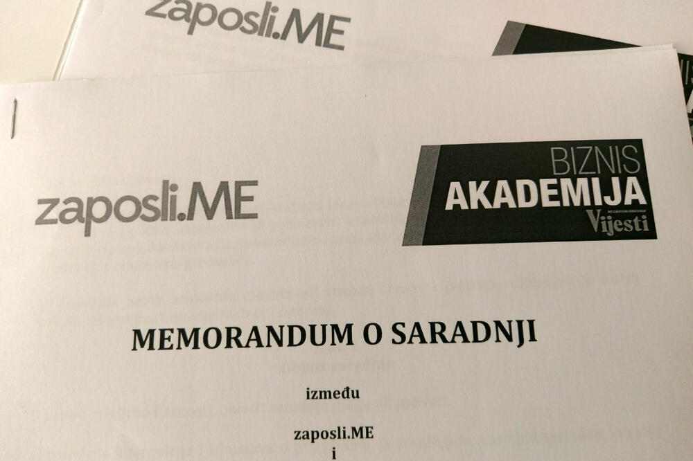 Biznis akademija Vijesti, Zaposli.me, memorandum, Foto: Vijesti online