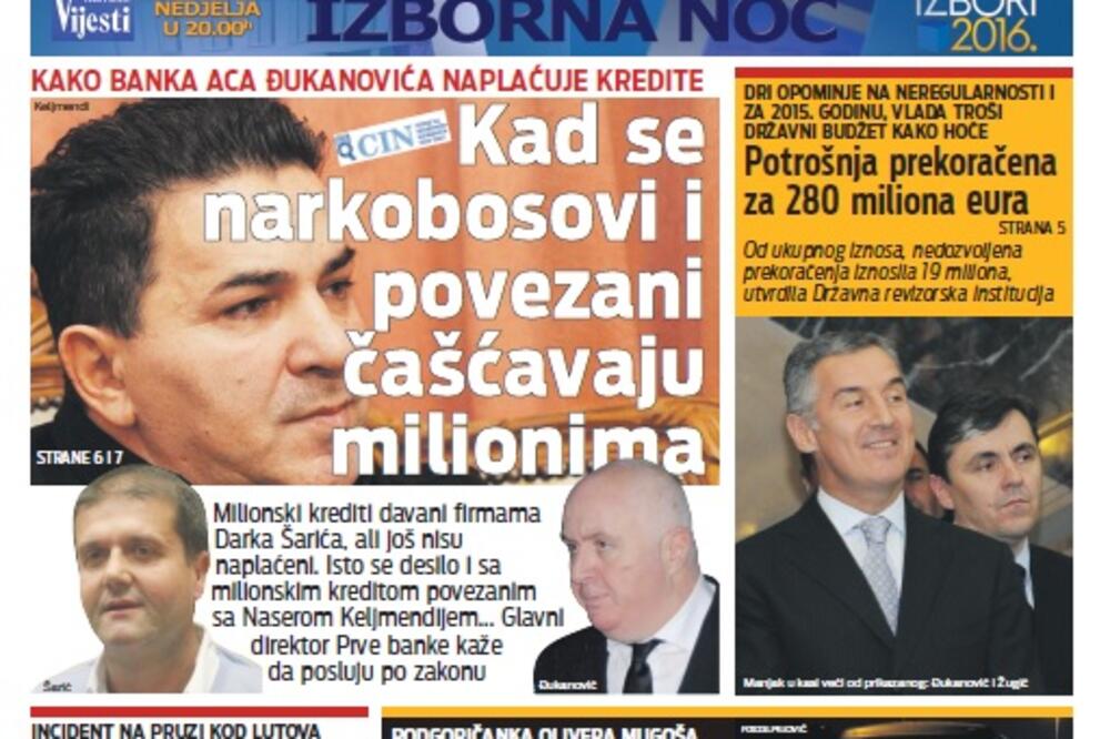 Naslovna 15.10., Foto: Vijesti